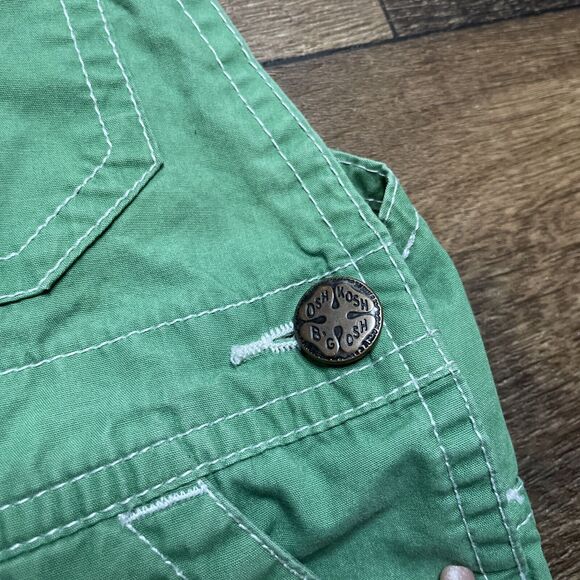 Oshkosh B’gosh Solid Green Jumper Overalls Short 24 Mo. Vestpak Vintage Unisex - Picture 3 of 7